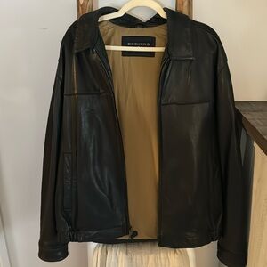 Vintage Black Leather Dockers Jacket